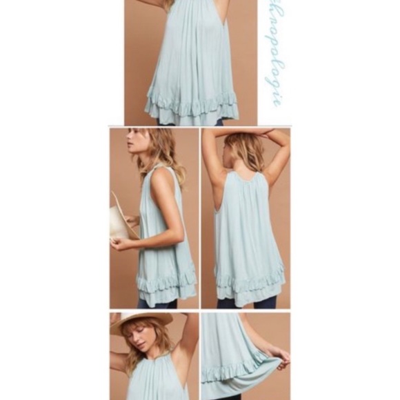 EUC Anthropologie eri & ali Ruffled Swing Top - Picture 3 of 5